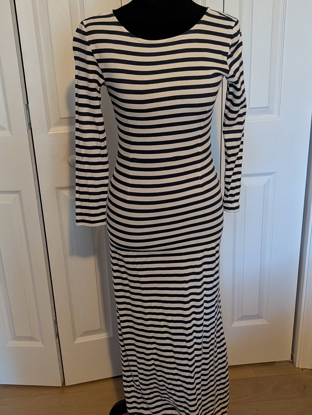 J. Crew Navy And White Striped Petite Dress